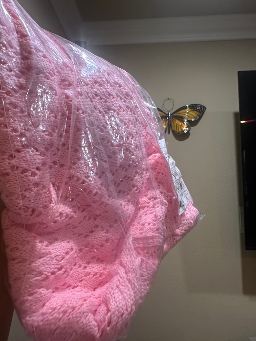 Pink Crochet Halter Swim Cover-Up New Boutique - Picture 6 of 6